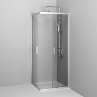 W90G-403-8080-MT Gem душевое огражд квадратн.,раздвиж.двери 80x80 хром мат.,стекло прозрачн — фото 3, Душевые кабины и ограждения