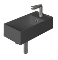 Раковина SIMAS AGILE подвесная или накладная с одним отверстием с полкой правой цвет антрацит матовый AG50.AM — фото 1, Раковины накладные