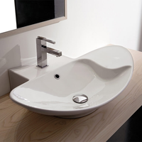 Раковина Scarabeo ZEFIRO подвесная или накладная с переливом с одним отверстием цвет белый арт-8201 — фото 2, Раковины подвесные