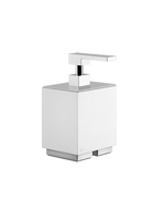 Дозатор для жидкого мыла, Gessi, механический, ширина, мм-105, глубина, мм-118, высота, мм-183, ёмкость(мл)-200, тип установки-настольный, материал колбы-керамика, цвет колбы-белый, без декора, цвет дозатора-хром арт-20837.031 — фото 2, Дозаторы