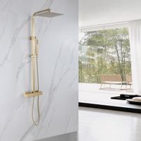 Душевая стойка ABBER Daheim с термостатом без излива, золото матовое арт-AF8260GL — фото 2, Душевые стойки