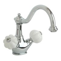 OLIVIA См-ль д/раковины, донный клапан "click-clack", бел./хром 19008 — фото 1, Смесители для раковины