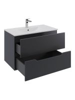 Orange Line тумба с раковиной подвесная, черный матовый арт-Li-70Tub+Ra — фото 2, Тумбы с раковиной