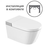 Комплект ABBER подвесной электронный унитаз-биде Bequem AC1120S с инсталляцией AC0101P2 AC1120S-AC0101P2 — фото 1, Комплекты унитаз + инсталляция