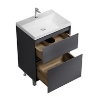 Тумба напольная "МЕРКАДО-60 см" с 2-я ящ. графит матовая (ум. Classica-60) 106071 — фото 5, Комоды и тумбы для ванной комнаты