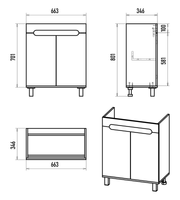 Тумба под раковину арт-Э-Ска01070-0150-2Д — фото 5, Тумбы под раковину