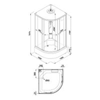 ДК Лайт 100*100 В (7 мест+сифон D50мм) арт-Щ0000061826 — фото 1, Душевые кабины