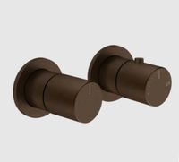 Смеситель для душа, Gessi, Habito Bath-Shower, на 3 потребителя, тип открывания воды-вентильный, тип регулирования воды-термостатический картридж, монтаж-настенный встраиваемый, отверстия для монтажа-2, внутренняя часть-необходимо заказать, цвет-Dark Bronze арт-70036.845 — фото 2, Смеситель для душа