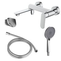 Cмеситель для ванны Azario Alanti с ручным душем, керамический картридж, шланг 150 см, хром арт-AZ-K3032 — фото 8, Смеситель для ванны