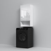 X-Joy, Шкаф навесной с дверками и открытой полкой, 50 см, белый глянец арт-M85CHX05021WG — фото 4, Шкафы для ванной