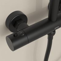 Душевая стойка Sancos Teo c термостатом, с регулировкой по высоте, цвет черный матовый, арт. SC11001MB — фото 8, Душевые стойки