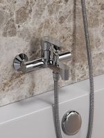 OneLife Душевая система с полимерным смесителем для ванны, хром арт-P07-844cr — фото 8, Душевые стойки