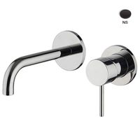 Смеситель для раковины, Fima Carlo Frattini, Spillo Up, тип открывания воды-однорычажный, монтаж-настенный встраиваемый, отверстия для монтажа-2, вынос излива, мм-152, донный клапан-есть, внутренняя часть-необходимо заказать, цвет-черный матовый арт-F3051NX9NS — фото 1, Смесители для раковины