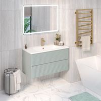 Тумба подвесная PARMA 100 /мята/ AQUA DE MARCO 20100MINTPAR — фото 7, Тумбы под раковину