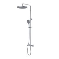 Душевая система IDDIS Duna с тропическим душем, изливом и термостатом, глянцевый хром арт-DUNSBSTi06 — фото 1, Душевые стойки