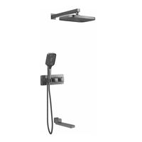 Душевая система с термостатом встраиваемая Rose R1095T, пепельный — фото 1, Встраиваемые душевые комплекты