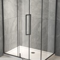 Товар: Душевой угол Veconi Rovigo RV-034B, 1000х800х1950, черный, прозрачное стекло RV034B-10080-01-C7 - фото 2 Душевой угол Veconi Rovigo RV-034B, 1000х800х1950, черный, прозрачное стекло RV034B-10080-01-C7 — фото 2, Прямоугольные душевые уголки