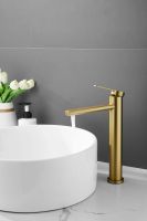 Смеситель для накладной раковины BELZ, брашированное золото, арт-B11813-5 — фото 3, Смесители для раковины