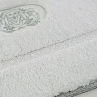 Коврик д/ванной комнаты 60х100 см., вышивка логотип MIGLIORE, белый, окантовка серебро 31922 — фото 2, Коврики для ванной комнаты