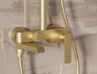 Душевая стойка с изливом, брашированное золото арт-VSFS-413BG — фото 3, Душевые стойки