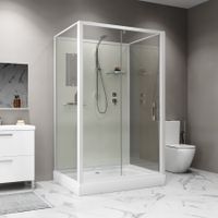 Душевая кабина Niagara Standart (100х80х200) прямоугольник,поддон 15см,распашная,проф.белый,без крыши,3 места арт-ST100/80/15Q/BK — фото 3, Душевые кабины