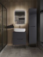 Orange Line тумба с раковиной подвесная 60 см, графит/белый арт-Li-60TugMDF+B07-540W — фото 3, Тумбы с раковиной