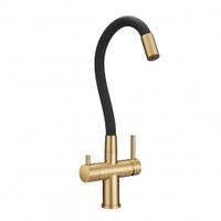 Смеситель для кухни с фильтром Milacio Ultra 560 (MCU.560.GDB) брашированное золото черный шланг — фото 2, Смесители для кухни