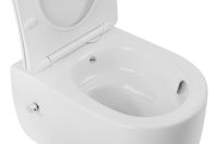 Унитаз-биде ABBER Bequem AC1104TNS подвесной белый, безободковый, смыв торнадо — фото 11, Подвесные унитазы