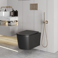 Унитаз подвесной Grossman (520х360х365) безободковый,смыв торнадо,черный матовый с тонкой крышкой,микролифт,1 место арт-GR-4499BMSQ — фото 7, Подвесные унитазы