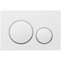 Кнопка смыва Veconi FLUSH V10, FLV10-WC, 240х162х7, пластик, белый матовый кайма - хром глянец — фото 1, Кнопки смыва