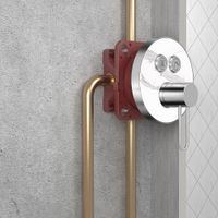 Набор для комплектации ванны с изливом и термостатом с регулировкой напора, черный матовый арт-AQM8407MB — фото 5, Встраиваемые душевые комплекты