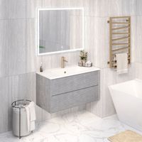 Тумба подвесная PARMA 100 /дымчатый серый/ AQUA DE MARCO 20100GRPAR — фото 8, Тумбы под раковину