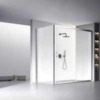 Душевой угол Veconi Rovigo RV-060, 1900х1100х1950, хром, стекло прозрачное RV060-190110-01-C5 — фото 1, Прямоугольные душевые уголки