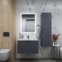 Тумба подвесная "БЛИСС-80 см" с 1 ящ. графит матовая (ум. Блисс-80 см.) 108048 — фото 3, Комоды и тумбы для ванной комнаты