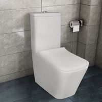 Унитаз-компакт Azario Quadro 605x340x810 напольный, смыв "Торнадо", безободковый с сидением микролифт и арматурой, белый арт-AZ-2175 UQ1 — фото 11, Напольные унитазы