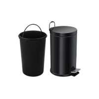 Ведро-контейнер BERGES для мусора с педалью 12 л, микролифт, черное арт-123003 — фото 3, Мусорные ведра