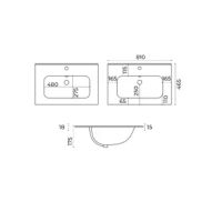 Раковина-столешница La Fenice SlimLine 80 FNC-06-TER-80 — фото 2, Консоли