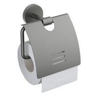 AQ4609BGM БЕТТА бумагодержатель с крышкой, оружейная сталь — фото 1, Держатели туалетной бумаги