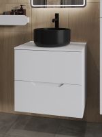 Orange Line Li-60TuwMDF+B07-345B тумба с раковиной подвесная 60 см, белый/черный Li-60TuwMDF+B07-345B — фото 5, Тумбы с раковиной