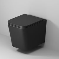 Унитаз подвесной Grossman GR-4441BMSQ (530х360х365) безободковый,черный матовый с тонкой крышкой,микролифт,смыв торнадо,1 место — фото 8, Подвесные унитазы