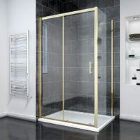 Душевой угол Veconi Rovigo RV-055G, 1200х1000х1950, золото брашинг, прозрачное стекло RV055G-120100-01-C8 — фото 1, Душевые уголки