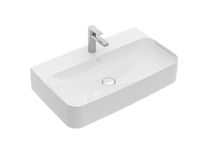 Товар: Раковина, Villeroy&Boch, Finion, ширина, мм-800, глубина, мм-470, тип установки-настенный, отверстия для смесителя-1 сквозное, 2 промаркированных, перелив-есть, тип перелива-скрытый, материал-TitanCeram, вид грязеотталкивающего покрытия-CeramicPlus, цвет-альпийский белый, с керамической крышкой клапана, шлифованный низ арт-41688CR1 - фото 1 Раковина, Villeroy&Boch, Finion, ширина, мм-800, глубина, мм-470, тип установки-настенный, отверстия для смесителя-1 сквозное, 2 промаркированных, перелив-есть, тип перелива-скрытый, материал-TitanCeram, вид грязеотталкивающего покрытия-CeramicPlus, цвет-альпийский белый, с керамической крышкой клапана, шлифованный низ арт-41688CR1 — фото 1, Раковины встраиваемые сверху