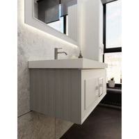 Тумба под раковину подвесная La Fenice Cubo FNC-01-CUB-С-90, бежевая — фото 7, Тумбы под раковину