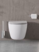 Agger Унитаз подвесной безободковый белый с инсталляцией, микролифт, кнопка смыва белая арт-ATI03100+APB188 — фото 5, Комплекты унитаз + инсталляция