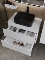 Orange Line Li-80TuwMDF+B02-460MB тумба с раковиной подвесная 80 см, белый/черный Li-80TuwMDF+B02-460MB — фото 4, Тумбы с раковиной