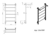 Полотенцесушитель электрический Grota App 530х1000 черный App 530х1000 RAL9005 EL — фото 2, Электрические полотенцесушители