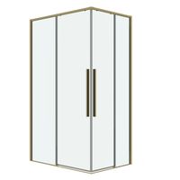 Душевое ограждение Grossman Galaxy 1/2.K33.01.11.32.00-1/2.K33.01.10.32.00 (110х100х195) раздвижная,золото сатин,стекло прозрачное,2 места арт-300.K33.01.1110.32.00 — фото 1, Прямоугольные душевые уголки