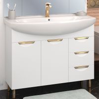 Тумба напольная ELEGANSE 105 /золото/ AQUA DE MARCO 2105CGELE — фото 1, Тумбы под раковину