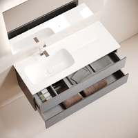 Тумба подвесная SANCOS Folk левая 1195х445х500, c двумя ящиками оснащенными доводчиками, Grey soft, арт.FL120LGS — фото 2, Тумбы под раковину