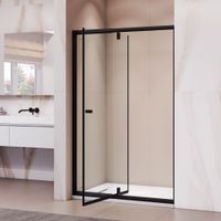 Душевая дверь RGW PA-02B NEW 120x185, профиль черный, стекло прозрачное/6 мм, арт-41080212-14 — фото 2, Распашные душевые двери